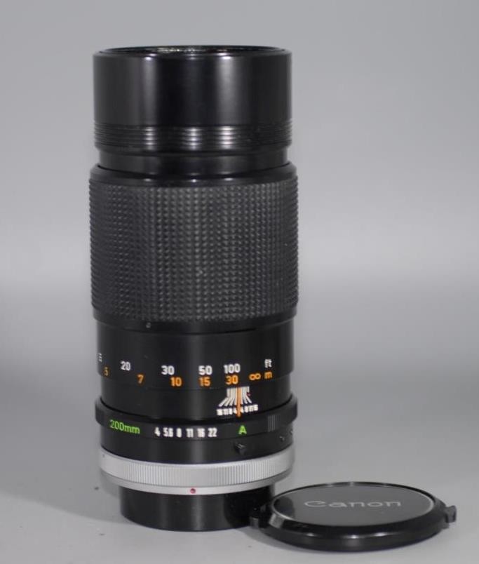 Canon 200mm f4 FD-SSC manual focus lens for A1 AE1 F1 T70 camera