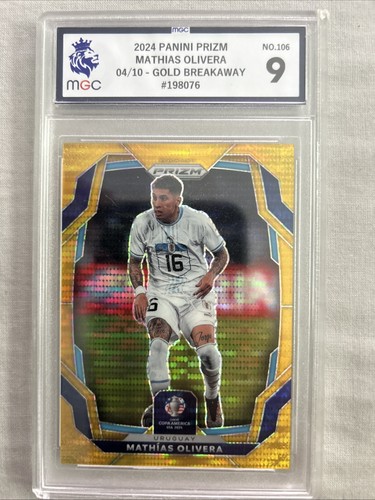 2024 Panini Prizm Mathias Olivera 4/10 Gold Breakaway MGC 9 Copa America