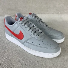 Nike Court Vision Next Nature Mens Sneakers Shoes 11 Gray Red Leather