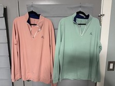 Lot Of 2 Rhoback quarter-zip pullover. Lightly worn, excellent condition. Large