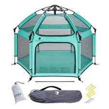 Baby Playpen Indoor Outdoor Pack N Play Beach Tent Sweet Mint UV Canopy 59"x48"