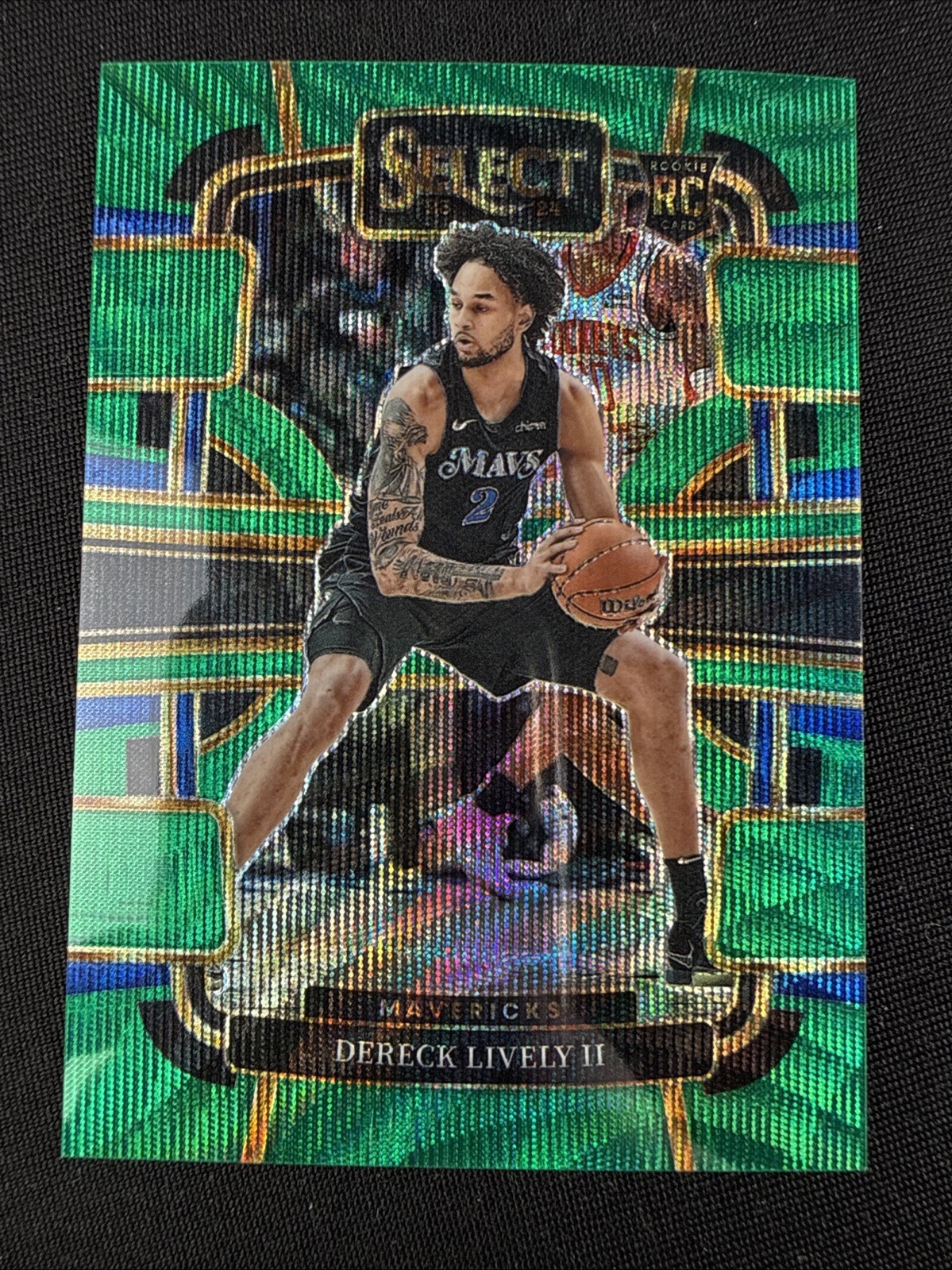 Dereck Lively II Rookie Card RC 2023-24 Panini Select Green Wave Prizm /50 #76