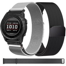Quick Fit Magnetic Metal Band Strap for Garmin Fenix 8 E 7 7X 6 6X Pro 5 5X 3HR