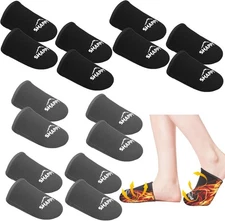 Shappy 8 Pairs Toe Neoprene Warmer Black Grey 4.33 x 5.91, black and grey 