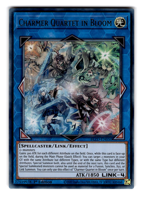 YUGIOH CHARMER QUARTET IN BLOOM ULTRA RARE 1ST EDITION NM BLZD-EN050