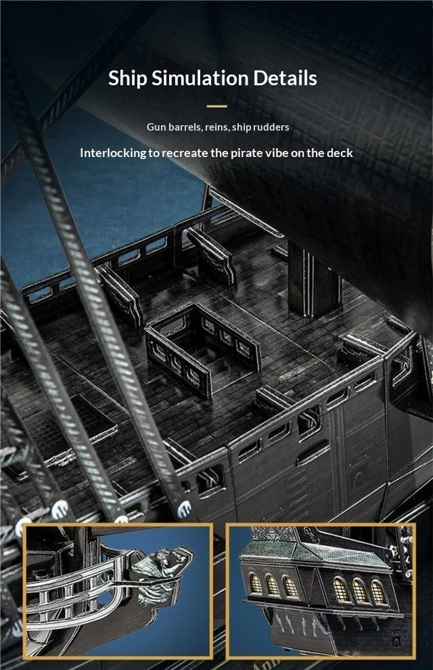 Rompecabezas 3D Queen Anne's Revenge Modelo Juguete Kits de Construcción Piratas del Caribe Foto 4 de 4