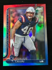 2025 Topps Chrome Football Jahlani Tavai New England Red White Blue Refractor