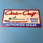 Vintage Chris Craft Sign - Motor Boats Porcelain Gas Pump Plate Dealer Sign