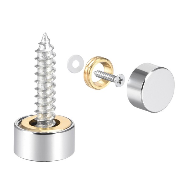 Spiegelschrauben, Dekorative Kappen, AbdecknäGel, Polierter Edelstahl 10Mm 8Pcs-image