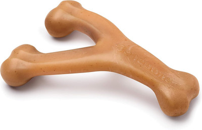 Wishbone Durable Dog Chew Toy for Aggressive Chewers, Real Bacon, Made in USA, M