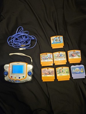 VTech V.Smile Pocket Learning System with 7 Game Cartridges Tested Works As Is
