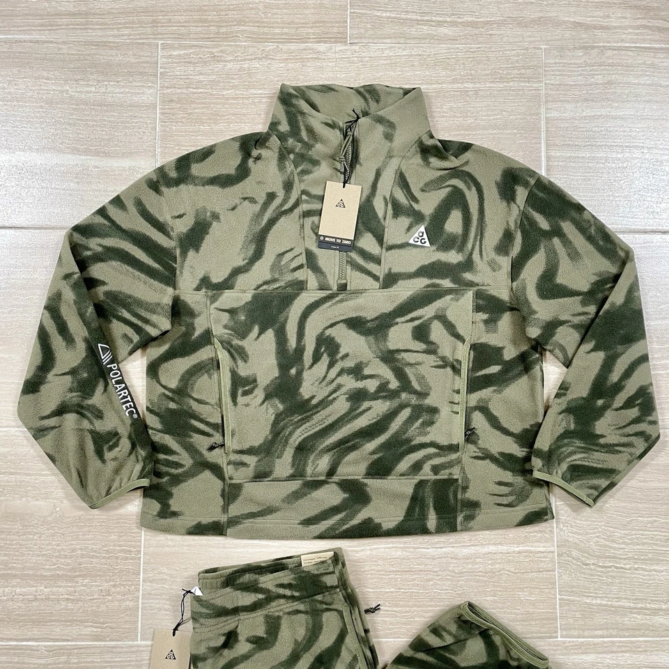 Женский размер большой Nike ACG «Волчье дерево» Polartec флис комплект зеленый камуфляж новый с Ярлыками - Изображение 3 из 4