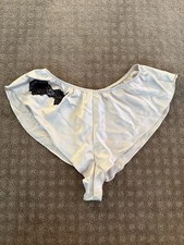 Victoria's Secret White Satin High-Waisted Panties with Black Lace Detail Size S