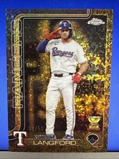 2025 Topps Gilded Wyatt Langford Chrome Gold Mini-Diamond Rangers Cup 9/50