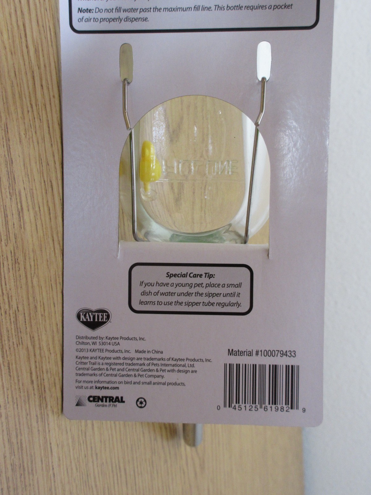 NEW Kaytee Chew Proof Small Animal Glass Stainless Steel 12 oz Water Bottle MP