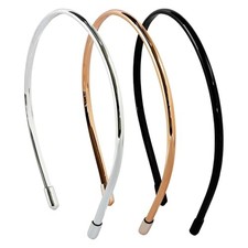 Metallic Color Skinny Headbands for Women and Girls, 3 Pack, Hair
