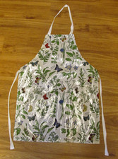 FULL APRON LIGHTWEIGHT VINYL GARDEN HERBS  BUTTERFLIES 