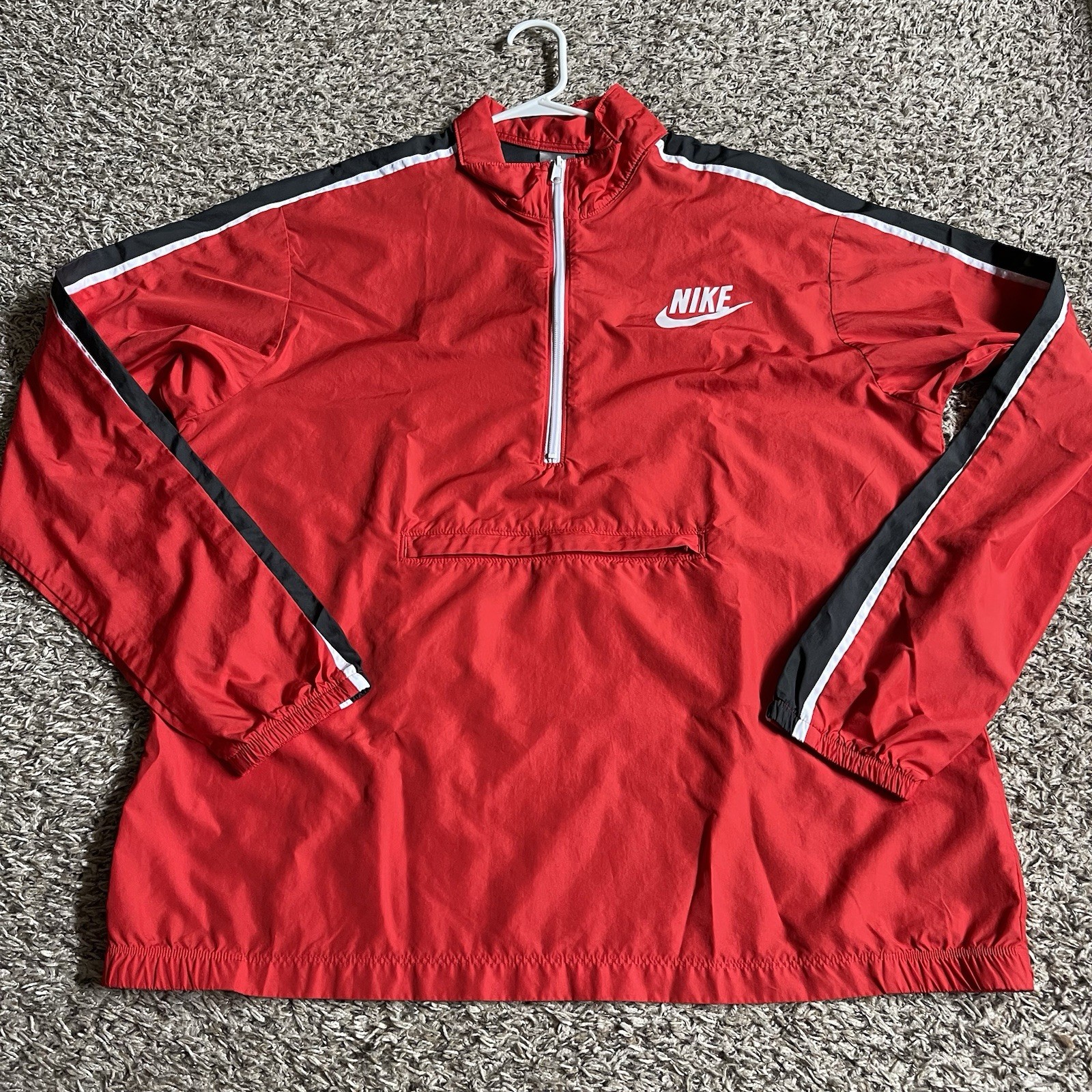 SACAI X NIKE Rara giacca a vento Nike sportiva rossa vintage tasca zip nella borsa taglia XL