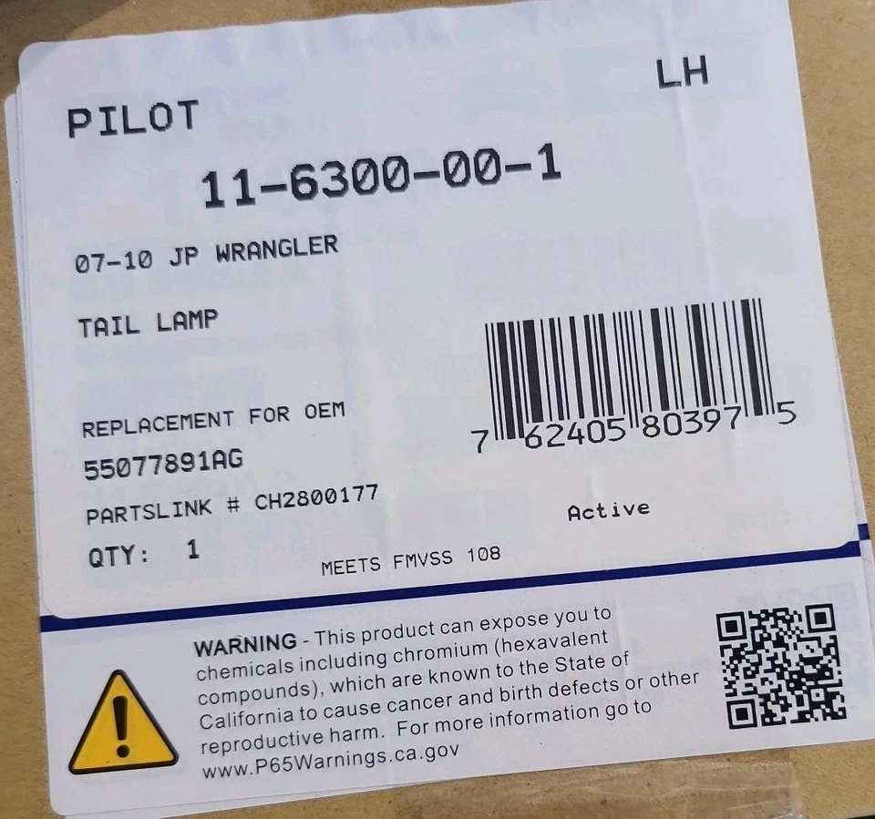 Задний фонарь в сборе для 2007-2010 Jeep Wrangler левая сторона водителя с лампой - Изображение 2 из 4