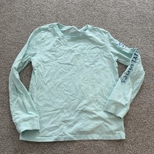 Vineyard Vines Girls Medium M 10-12 Light Blue Whale Pocket T Tee Shirt Long Slv