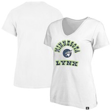 Women's '47 White Minnesota Lynx Logo Lockup V-Neck Plus Size T-Shirt