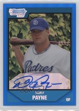 2007 Bowman Draft Chrome Picks Rookie Blue Refractor /150 Danny Payne Auto 2f9
