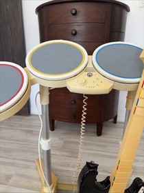 Nintendo Wii Rock Band Bundle ! Drums, Guitar, Pedal, Games! Dongle Free Ship!