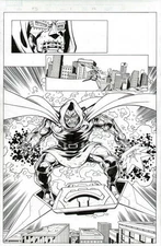 RON LIM DR DOOM FANTASTIC FIVE #1 ORIGINAL ART PAGE SPLASH PG 22 MARVEL COMICS