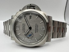 PANERAI PAM00978 Silver 44mm Luminor Marina Automatic 978 Bracelet Box & Papers! 12