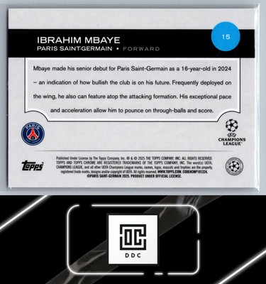 2024-25 Topps Chrome UEFA Club Competitions #15 Ibrahim Mbaye | eBay
