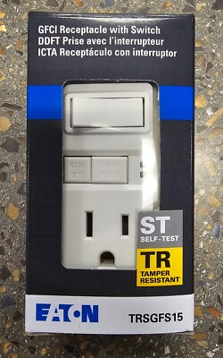 #ad #ad BOX OF 6 EATON🔌 TRSGFS15W 15 Amp 125V GFCI Receptacle With Switch $109.00