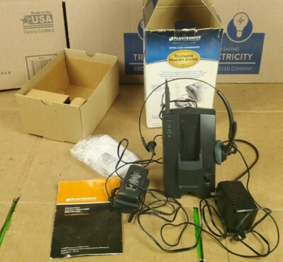 Plantronics S12 Corded Office Telephone HandsFree Headset System NOISE CANCELING