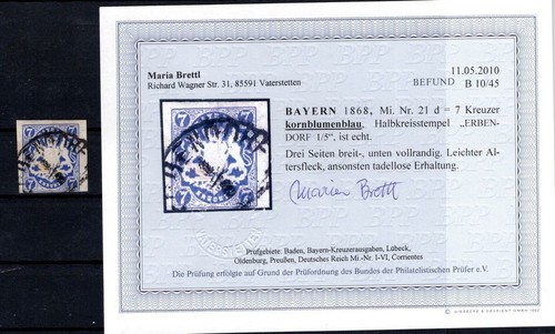 Bavaria 21d Color Stamped BPP Befund (CA2954