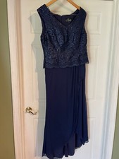 Brand New Alex Evenings Dress. Navy. Blue Size 14. New with Tags