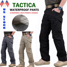 Tactical Mens Cargo Pants Waterproof Work Hiking Combat Outdoor Trousers Pants