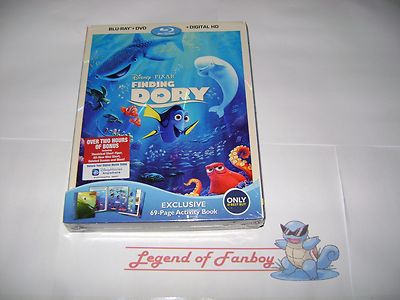 New * Finding Dory - Blu-Ray + DVD + Digital HD w/ Slipcover & Activity Book USA