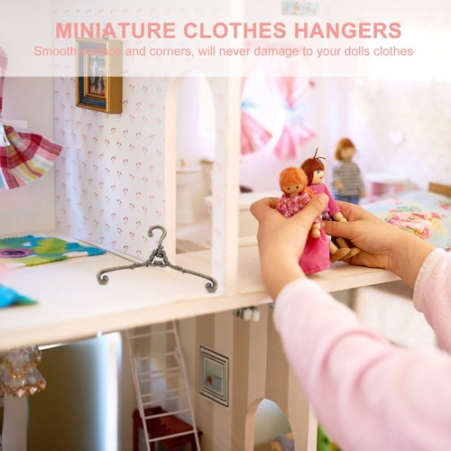 4 PCS Retro -Kleidungsständer Clothes Hanger Baby Reisekleiderbügel Mini Doll - Bild 7 von 12