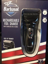 Shaver Rechargeable Foil Pop Up Trimmer with Stainless Steel Blades NEW-Barbasol