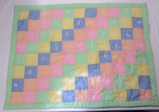 Handmade Baby Quilt Cotton/Poly Checkered Plaid 34 in x 44 in 