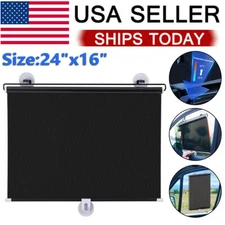 Retractable Car Side Window Sun Shade Visor Shield Cover Roll Curtain 24" x 16"