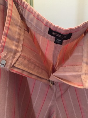 Pantalon De Sport Femme Metrostyle - Rose à Rayures Vertes Et Blanches - Taille Petite XL - Occasion