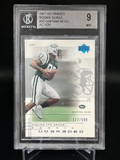 2001 UD Graded Santana Moss Rookie Series Rookie Card #50 117/500 BGS 9 MInt. rookie card picture