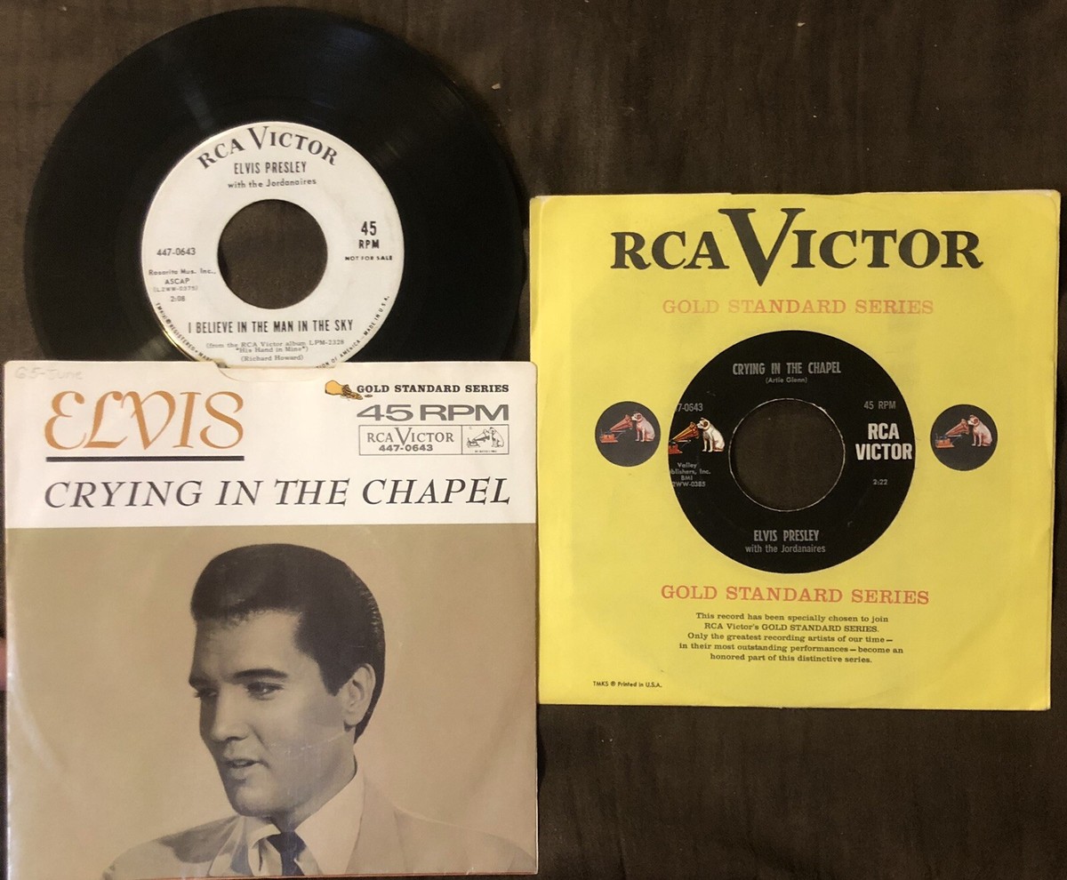 ELVIS PRESLEY Crying In The Chapel - 1965 RCA 45 - RARE WLP PROMO