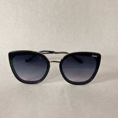 Quay Australia Flat Out Black Sunglasses Oversized Cat Eye  display picture 1