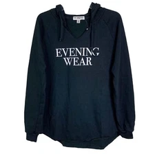 NWT Sub_Urban Riot “Evening Wear" V-Neck Jolie Hooded Sweatshirt Black Sz XS