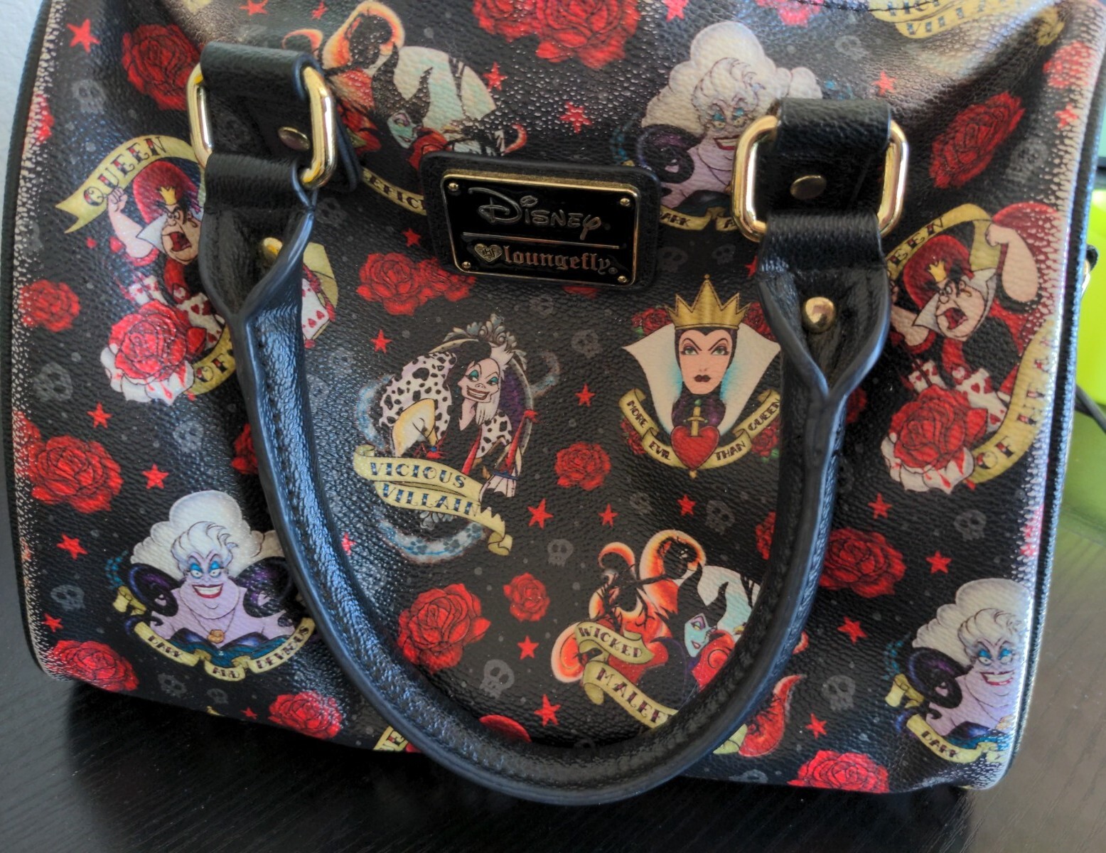 Loungefly Disney Villain Handbag Purse Satchel See Description Roses Black eBay
