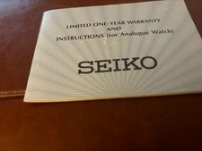 SEIKO ONE-YEAR WARRANTY