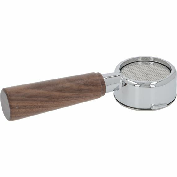 La Pavoni Bottomless Walnut Portafilter Filter Holder 2cup 54 mm