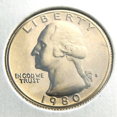 1980S Proof 25 Cents Quarter United States America Uncirculated Coin P482