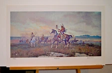 Cowboy Artist Ace Powell Western Art 5 Hand Signed in Ink Large Color Prints